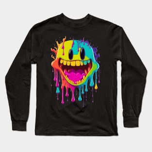 happy dripping face Long Sleeve T-Shirt